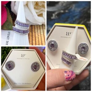 Sophisticated Silver and Purple Earrings